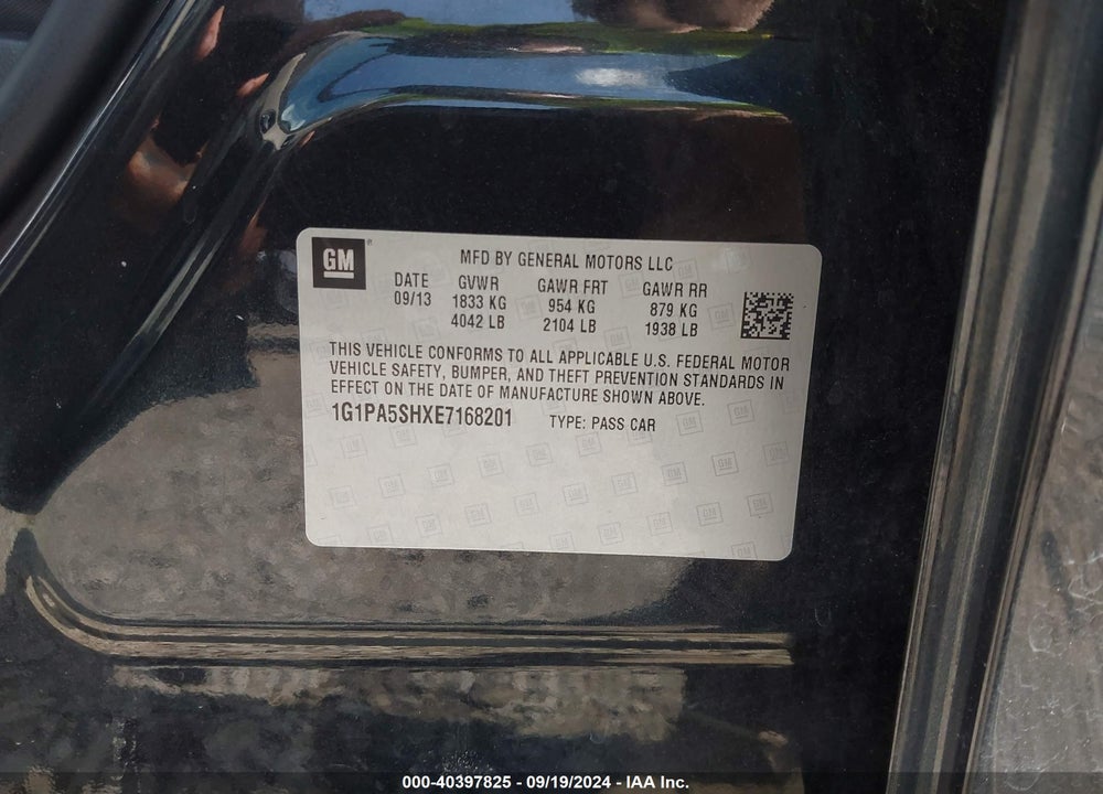 2014 CHEVROLET CRUZE LS AUTO VIN: 1G1PA5SHXE7168201
