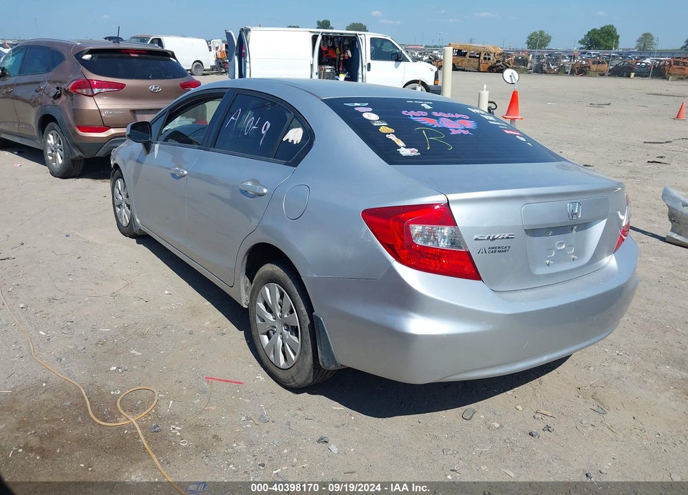 2012 HONDA CIVIC LX VIN: 19XFB2F57CE023449