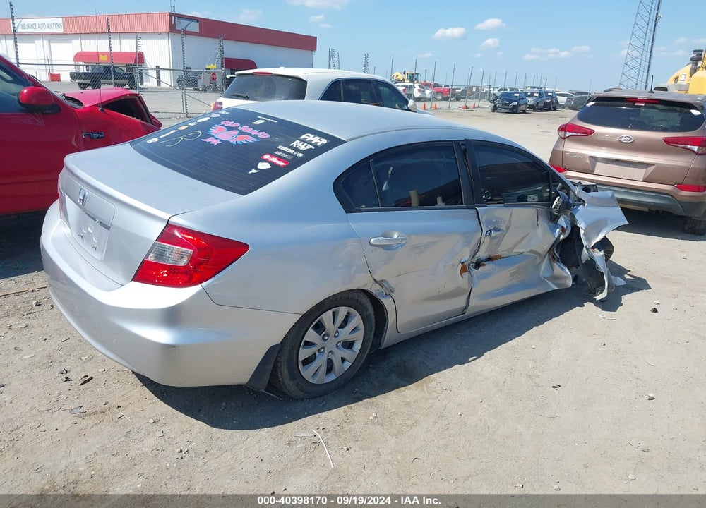 2012 HONDA CIVIC LX VIN: 19XFB2F57CE023449
