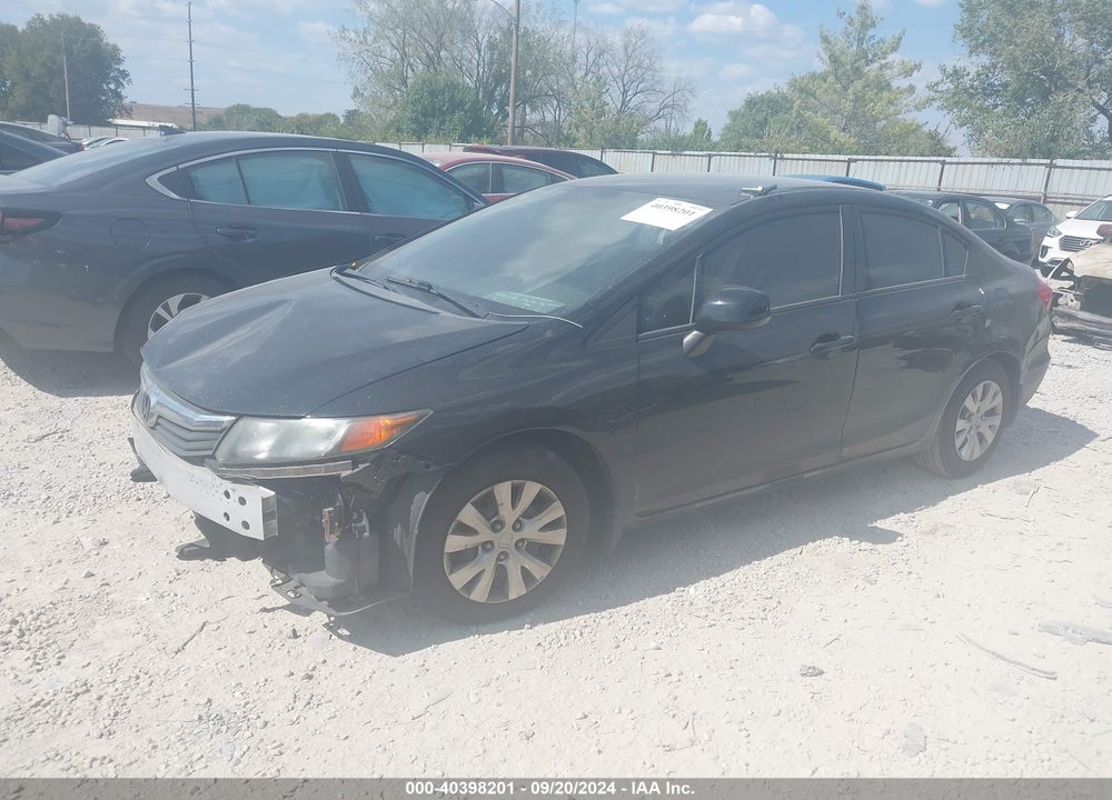 2012 HONDA CIVIC LX VIN: 19XFB2F55CE084038