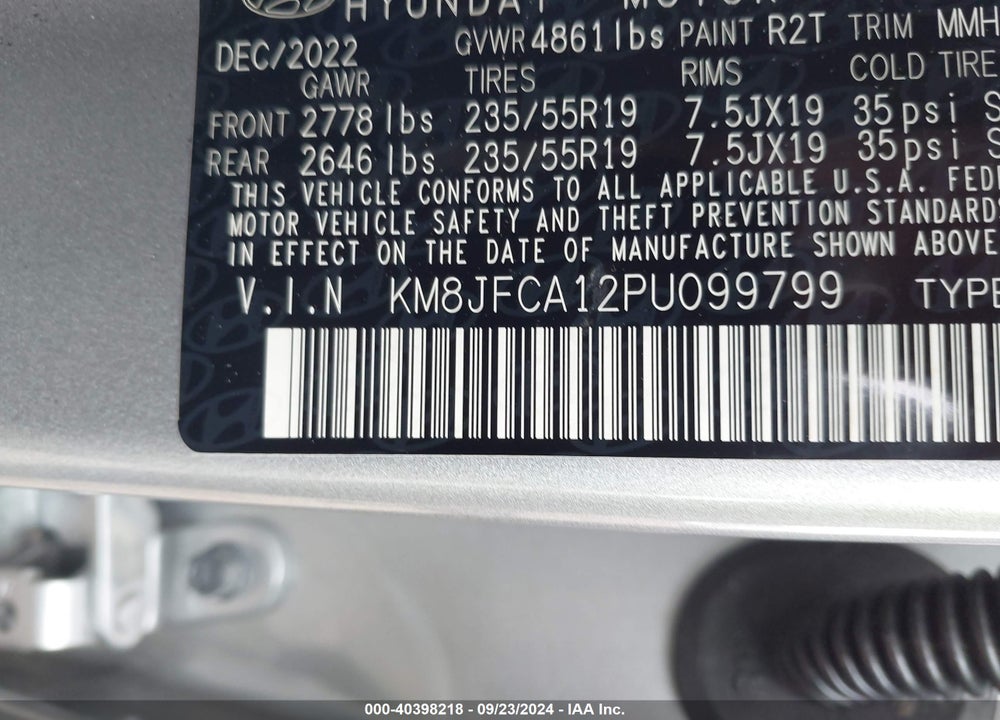2023 HYUNDAI TUCSON HYBRID SEL CONVENIENCE VIN: KM8JFCA12PU099799