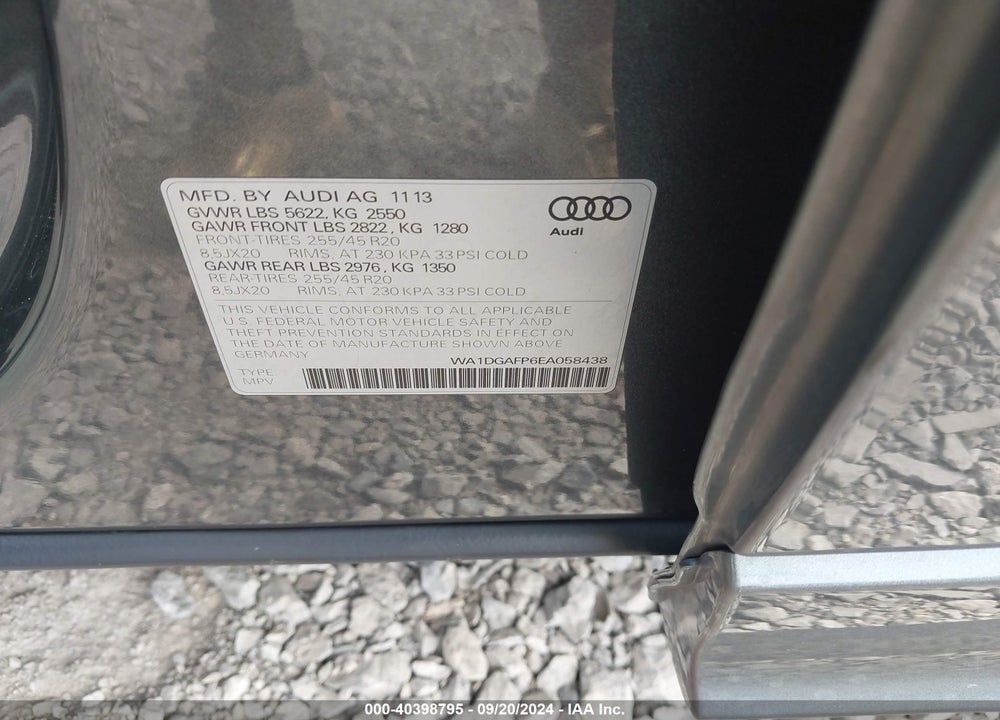 2014 AUDI Q5 3.0T PREMIUM PLUS VIN: WA1DGAFP6EA058438