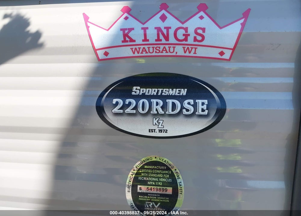 2020 KZ INC SPORTSMEN VIN: 4EZTU222XL5044931