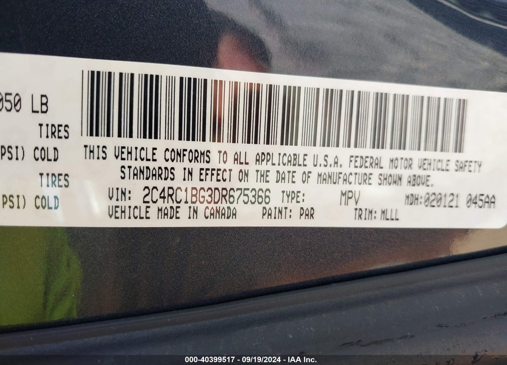 2013 CHRYSLER TOWN & COUNTRY VIN: 2C4RC1BG3DR675366