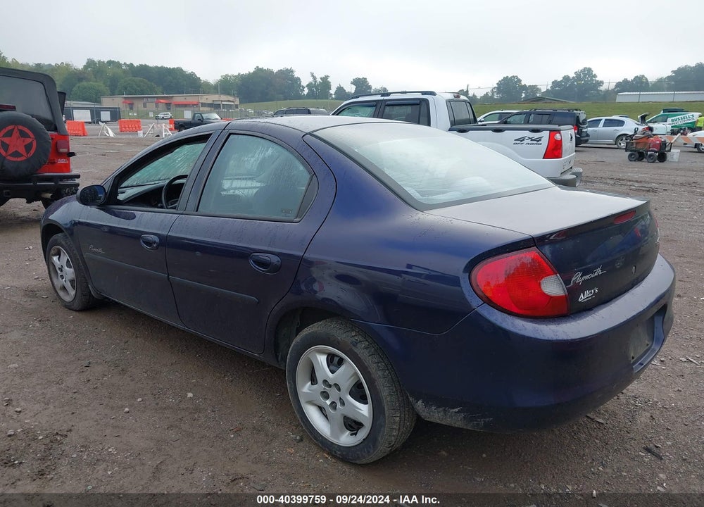 2000 PLYMOUTH NEON HIGHLINE VIN: 1P3ES46C6YD827997