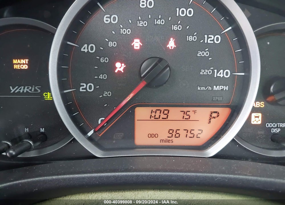 2012 TOYOTA YARIS LE VIN: JTDJTUD32CD501492