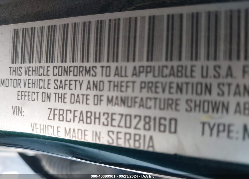 2014 FIAT 500L EASY VIN: ZFBCFABH3EZ028160