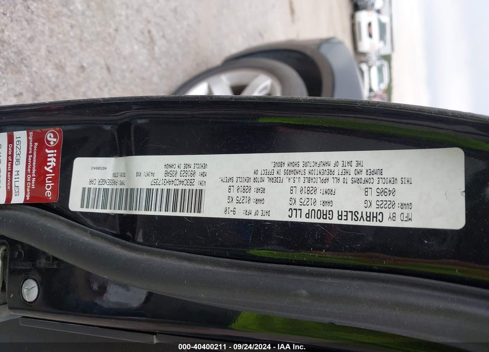 2010 DODGE CHARGER VIN: 2B3CA4CD4AH317357