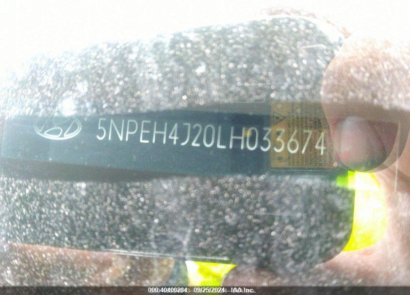 2020 HYUNDAI SONATA LIMITED VIN: 5NPEH4J20LH033674