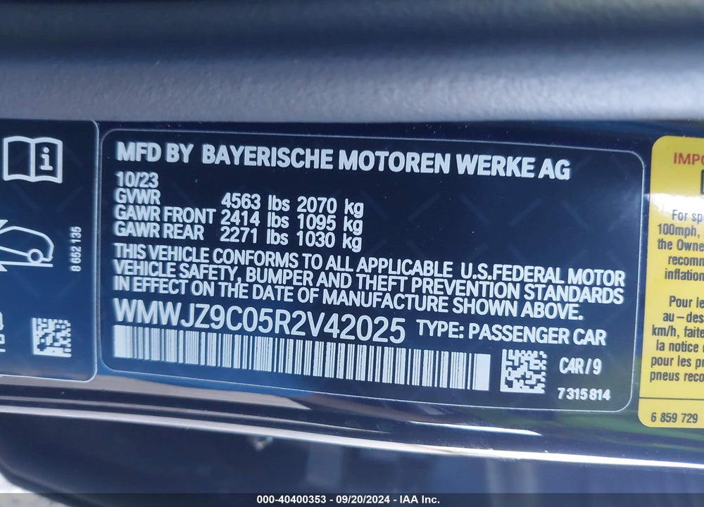 2024 MINI CLUBMAN JOHN COOPER WORKS VIN: WMWJZ9C05R2V42025