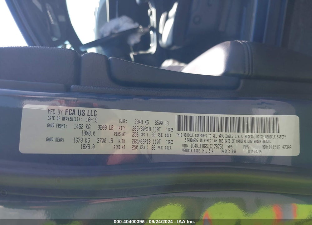 2020 JEEP GRAND CHEROKEE LIMITED 4X4 VIN: 1C4RJFBG5LC178751