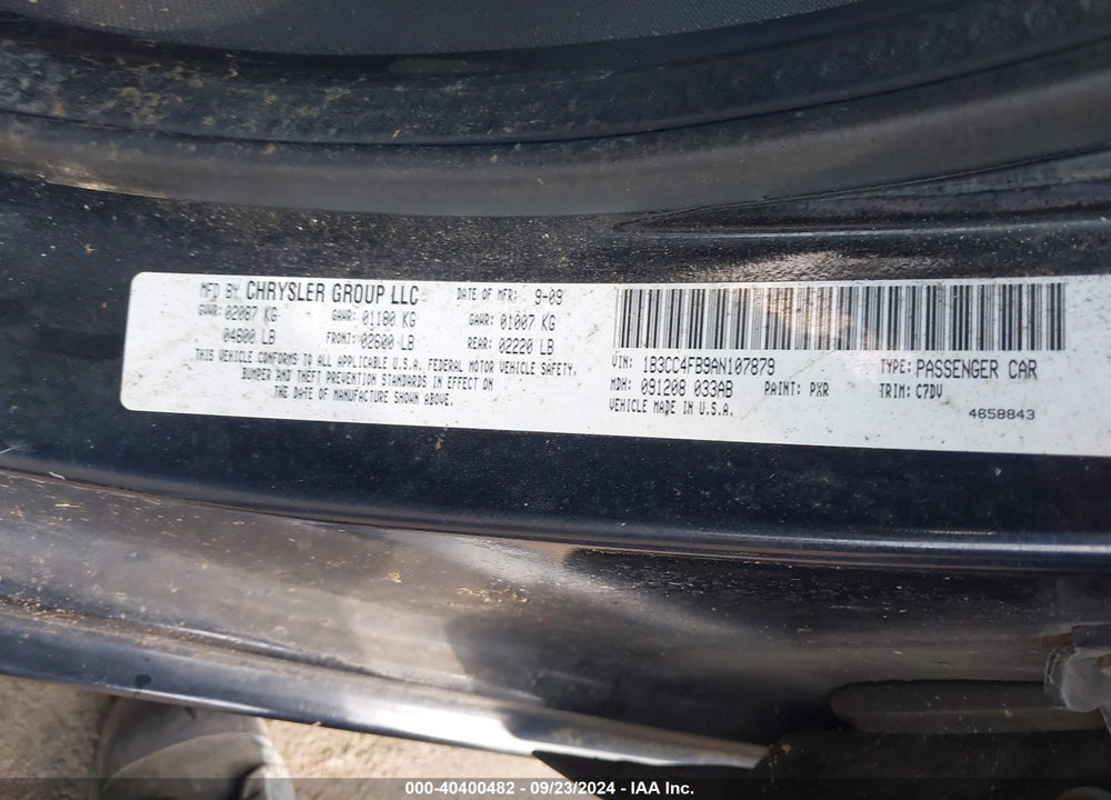 2010 DODGE AVENGER SXT VIN: 1B3CC4FB9AN107879