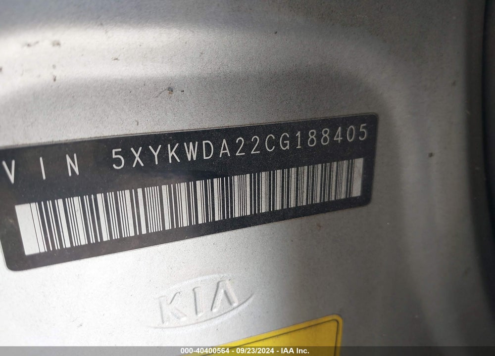 2012 KIA SORENTO SX V6 VIN: 5XYKWDA22CG188405