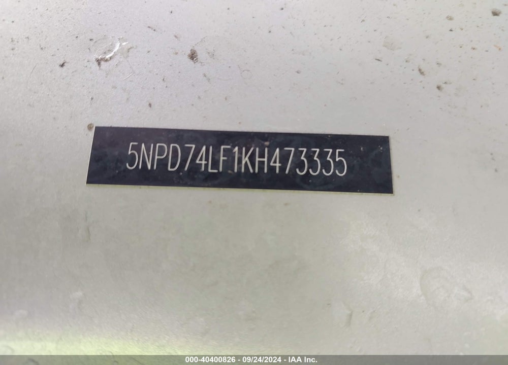 2019 HYUNDAI ELANTRA SE VIN: 5NPD74LF1KH473335