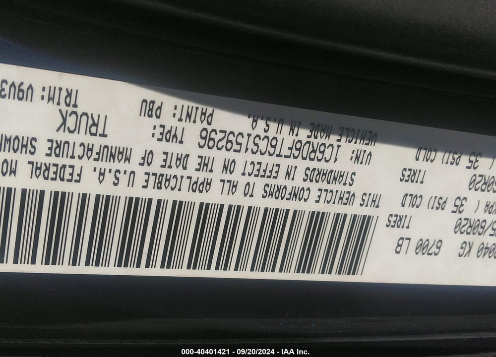 2012 RAM 1500 ST VIN: 1C6RD6FT6CS159296
