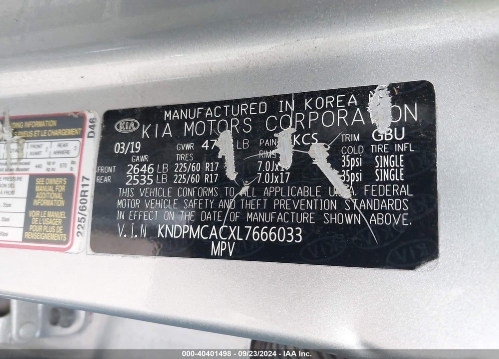 2020 KIA SPORTAGE LX VIN: KNDPMCACXL7666033