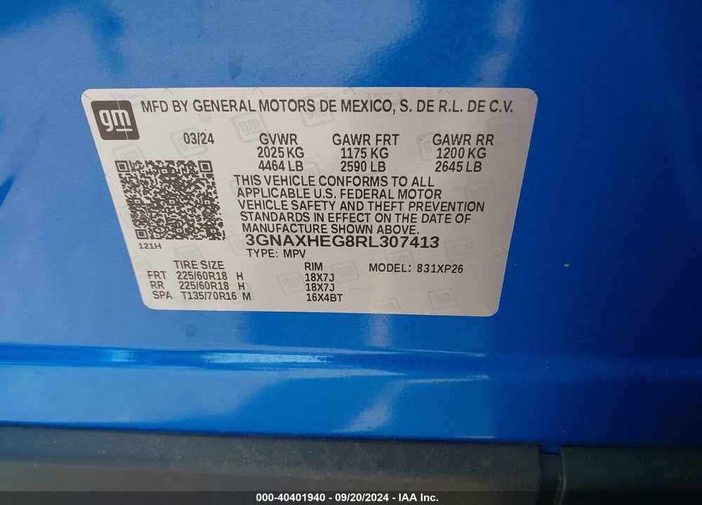 2024 CHEVROLET EQUINOX FWD LS VIN: 3GNAXHEG8RL307413