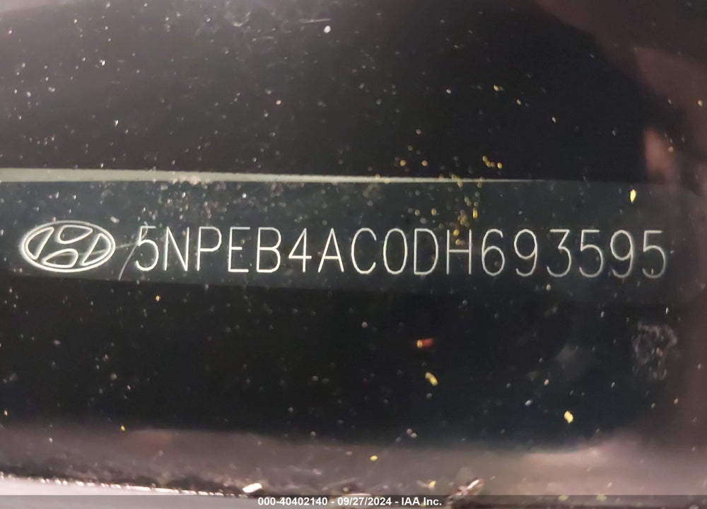 2013 HYUNDAI SONATA GLS VIN: 5NPEB4AC0DH693595