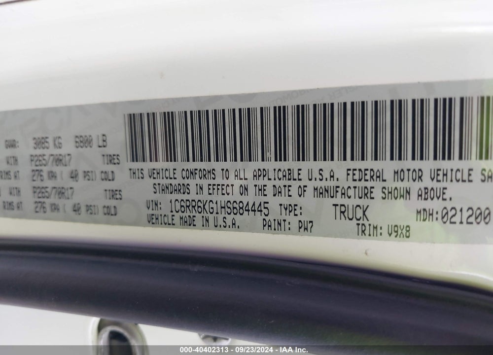 2017 RAM 1500 EXPRESS 4X2 5'7 BOX VIN: 1C6RR6KG1HS684445