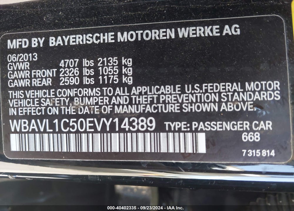 2014 BMW X1 XDRIVE28I VIN: WBAVL1C50EVY14389