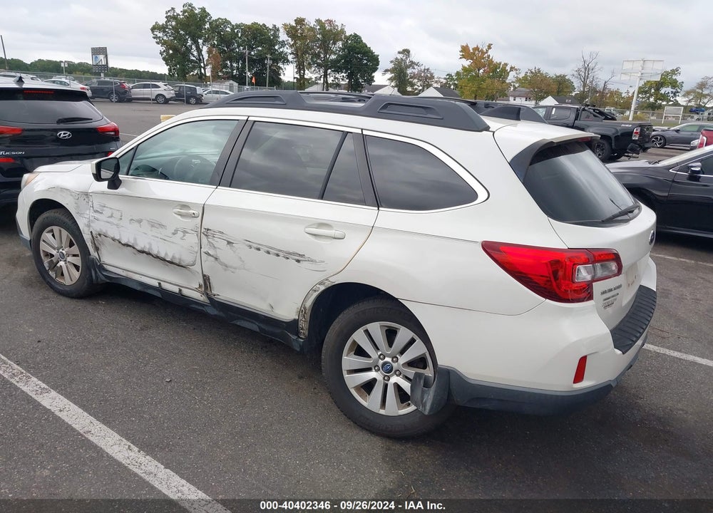 2016 SUBARU OUTBACK 2.5I PREMIUM VIN: 4S4BSADC9G3239371