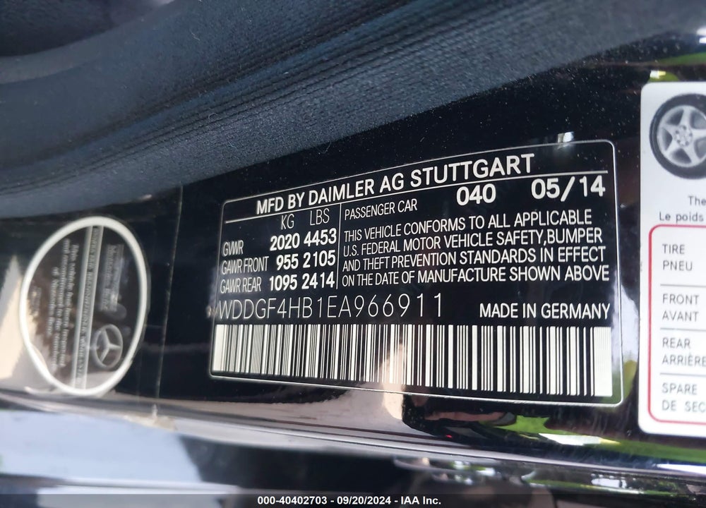 2014 MERCEDES-BENZ C 250 LUXURY/SPORT VIN: WDDGF4HB1EA966911
