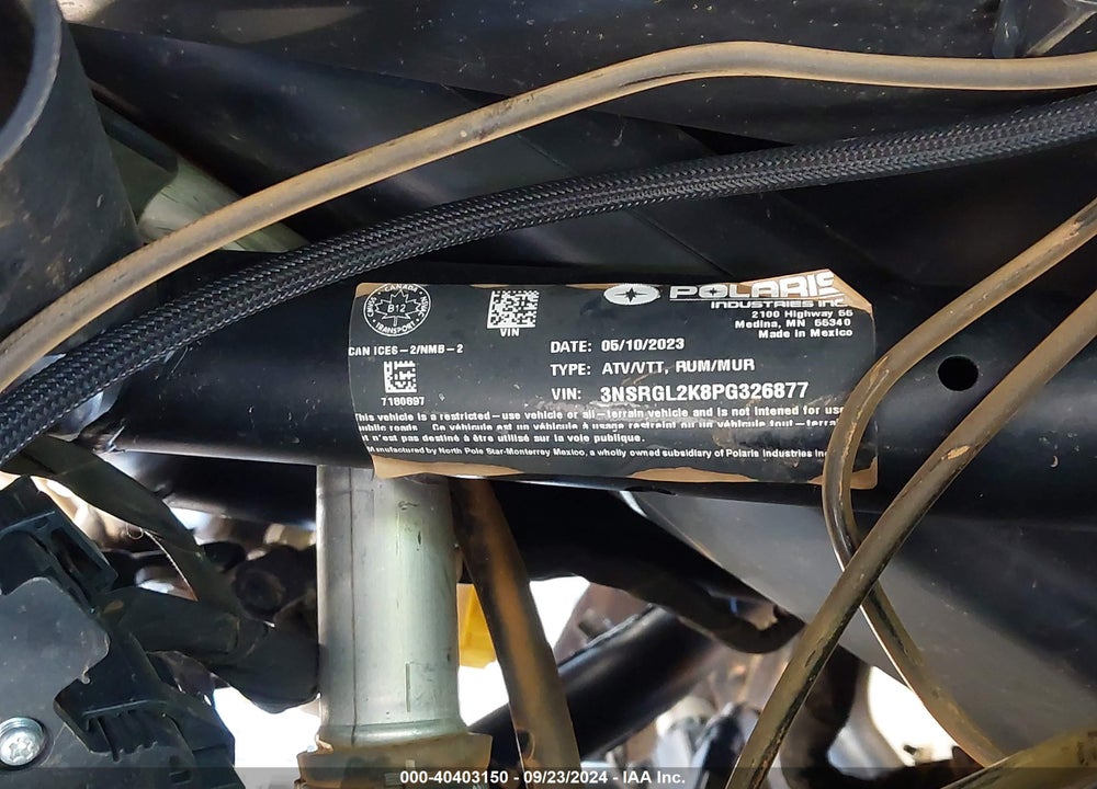 2023 POLARIS RZR PRO R ULTIMATE LAUNCH EDITION VIN: 3NSRGL2K8PG326877