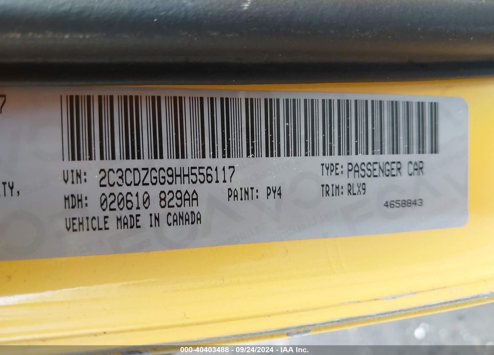 2017 DODGE CHALLENGER GT VIN: 2C3CDZGG9HH556117