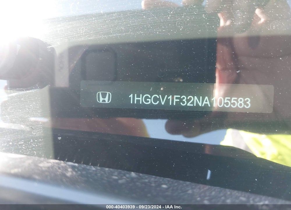 2022 HONDA ACCORD SPORT VIN: 1HGCV1F32NA105583