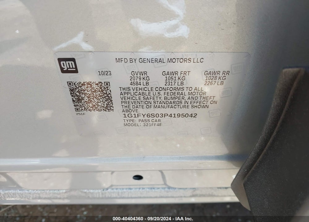 2023 CHEVROLET BOLT EUV FWD LT VIN: 1G1FY6S03P4195042
