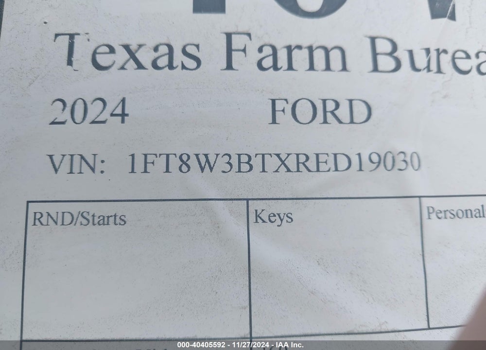 2024 FORD F-350 XL VIN: 1FT8W3BTXRED19030