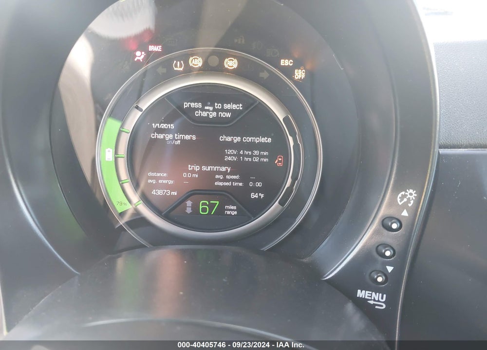 2016 FIAT 500E BATTERY ELECTRIC VIN: 3C3CFFGE3GT161119