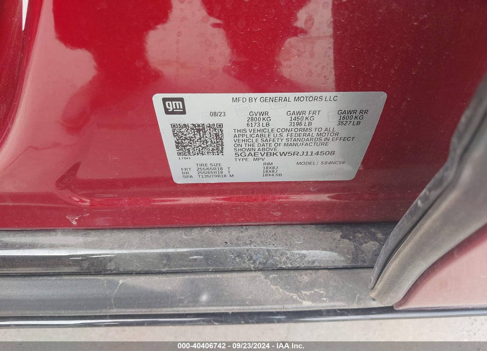 2024 BUICK ENCLAVE PREMIUM AWD VIN: 5GAEVBKW5RJ114508