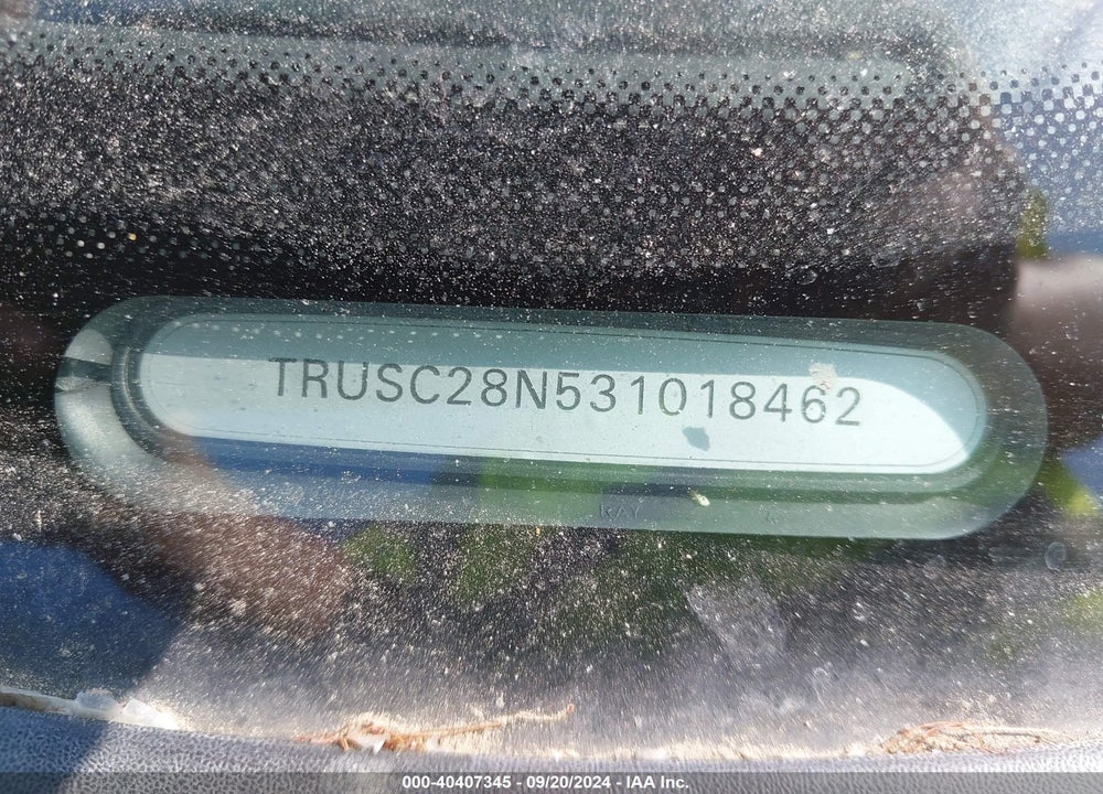 2003 AUDI TT 1.8L VIN: TRUSC28N531018462