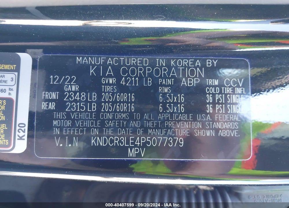 2023 KIA NIRO EX VIN: KNDCR3LE4P5077379