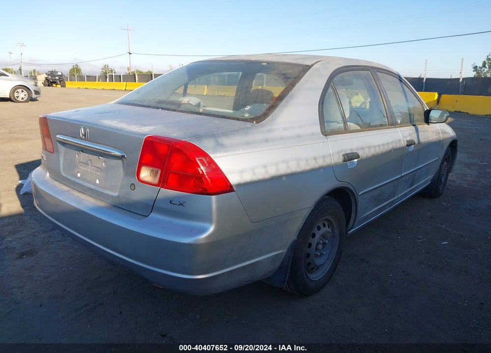 2001 HONDA CIVIC LX VIN: 2HGES16501H615414
