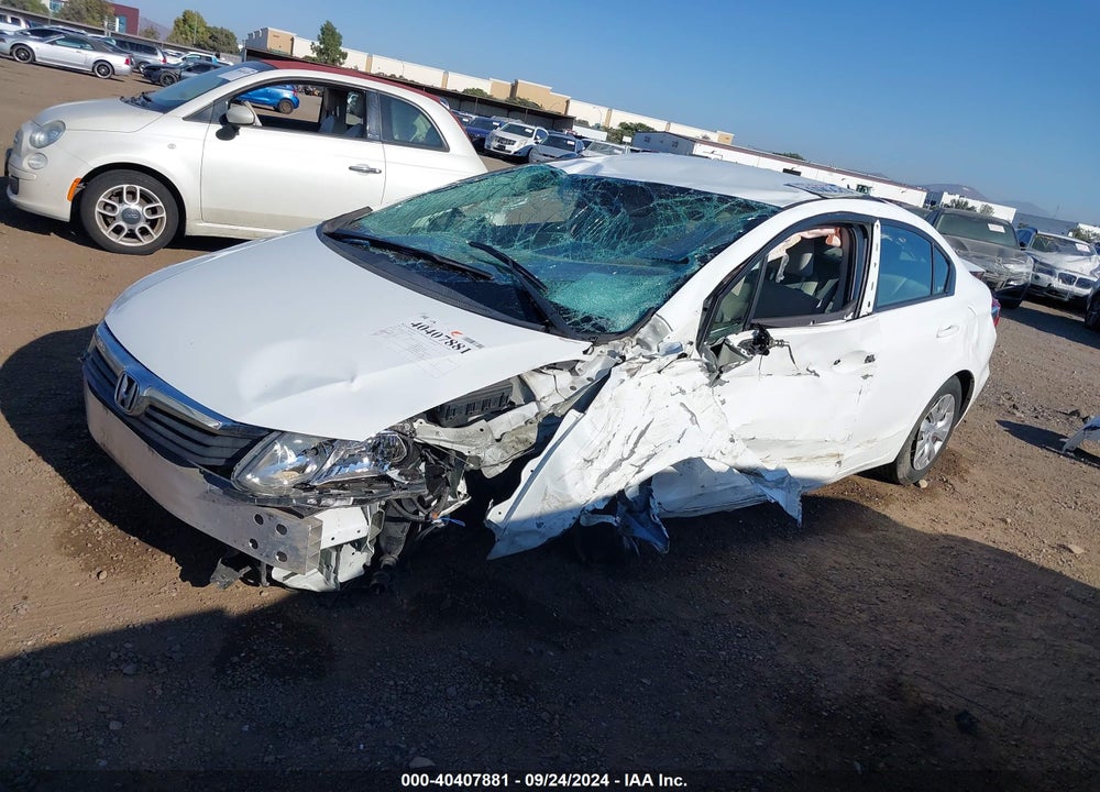 2012 HONDA CIVIC LX VIN: 19XFB2F55CE383805