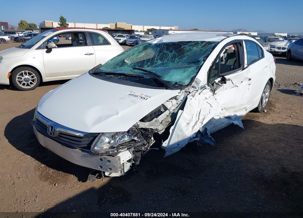 2012 HONDA CIVIC LX VIN: 19XFB2F55CE383805