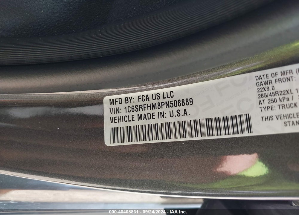 2023 RAM 1500 LIMITED 4X4 5'7 BOX VIN: 1C6SRFHM8PN508889