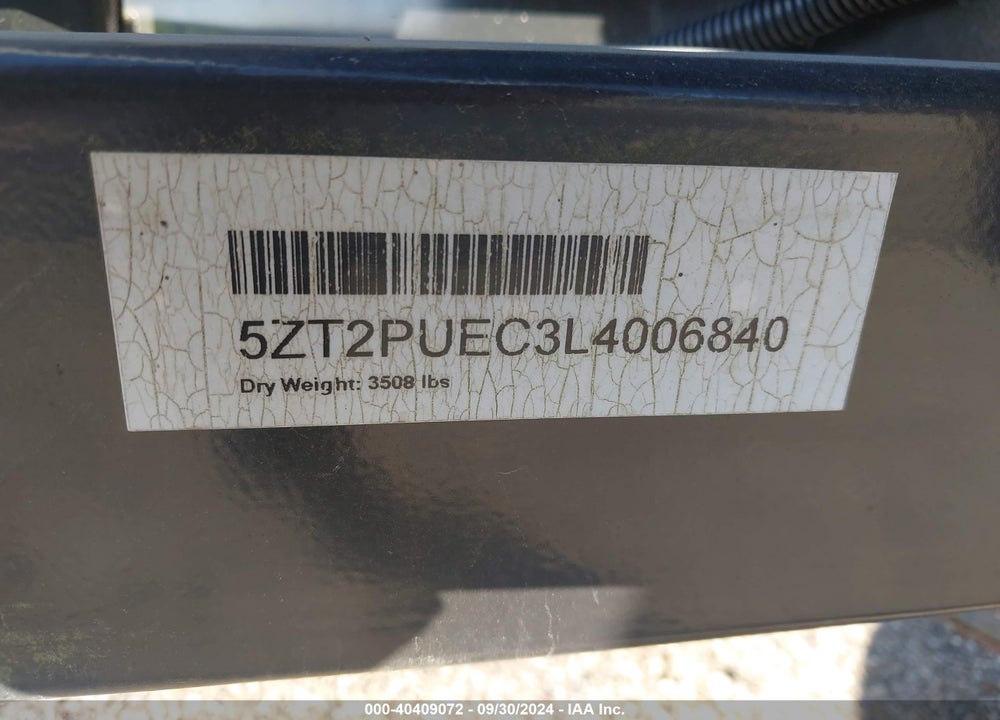 2020 PUMA PALOMINO VIN: 5ZT2PUEC3L4006840