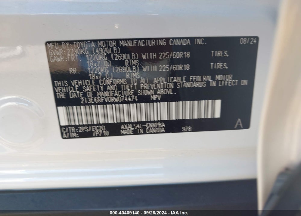 2024 TOYOTA RAV4 HYBRID XSE VIN: 2T3E6RFV0RW074474