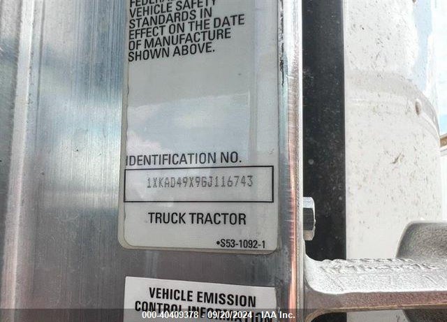 2016 KENWORTH CONSTRUCTION T660 VIN: 1XKAD49X9GJ116743