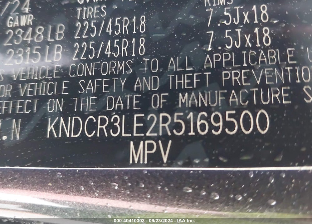 2024 KIA NIRO EX TOURING VIN: KNDCR3LE2R5169500