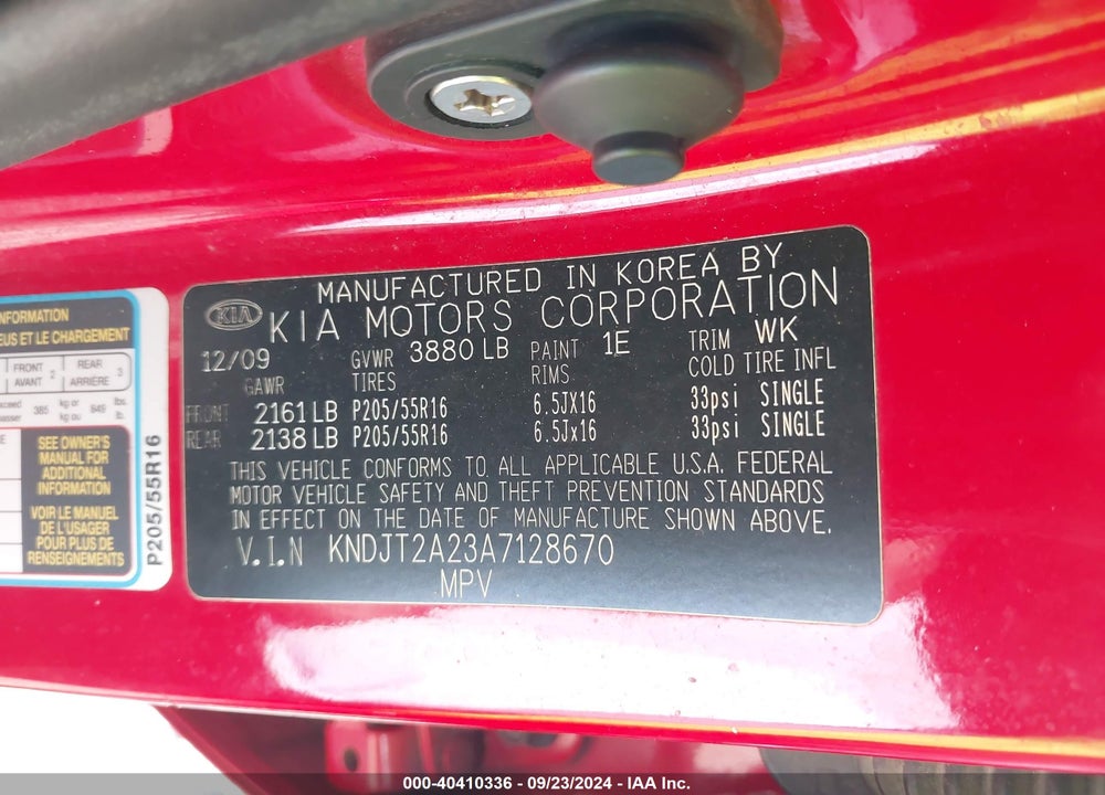 2010 KIA SOUL VIN: KNDJT2A23A7128670