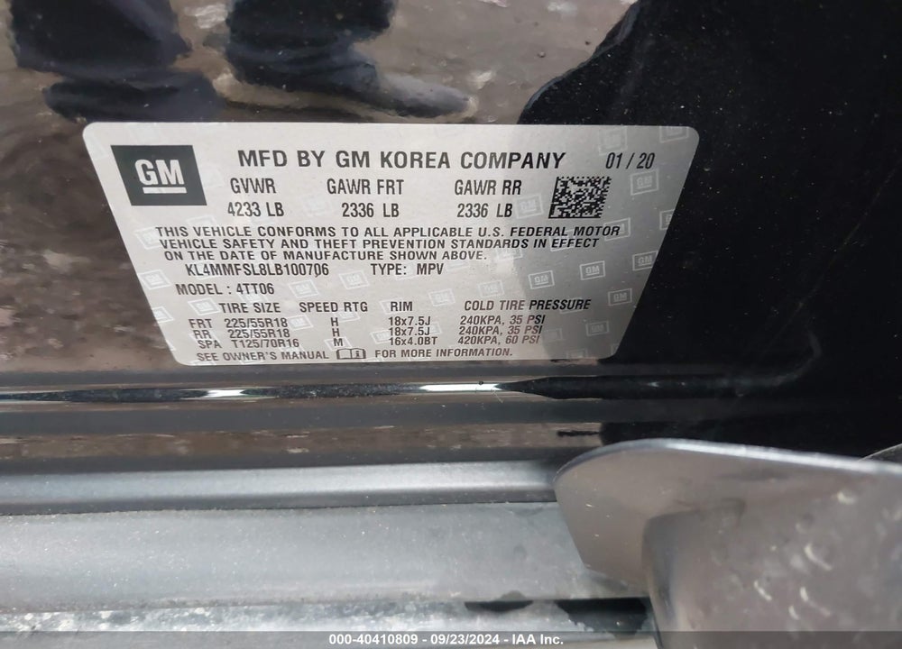 2020 BUICK ENCORE GX FWD ESSENCE VIN: KL4MMFSL8LB100706