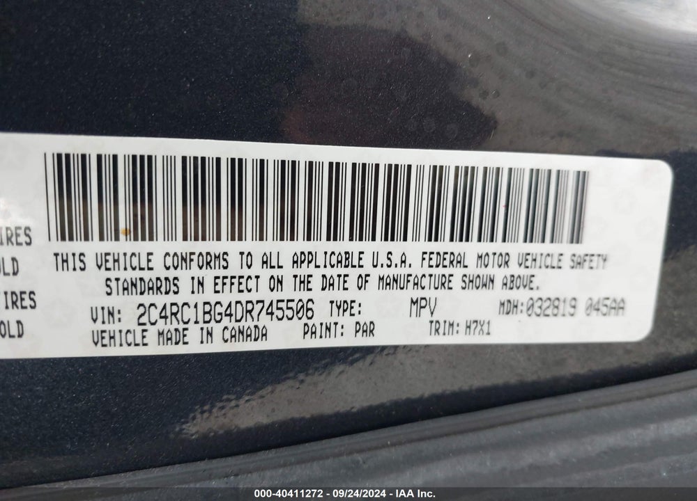 2013 CHRYSLER TOWN & COUNTRY TOURING VIN: 2C4RC1BG4DR745506