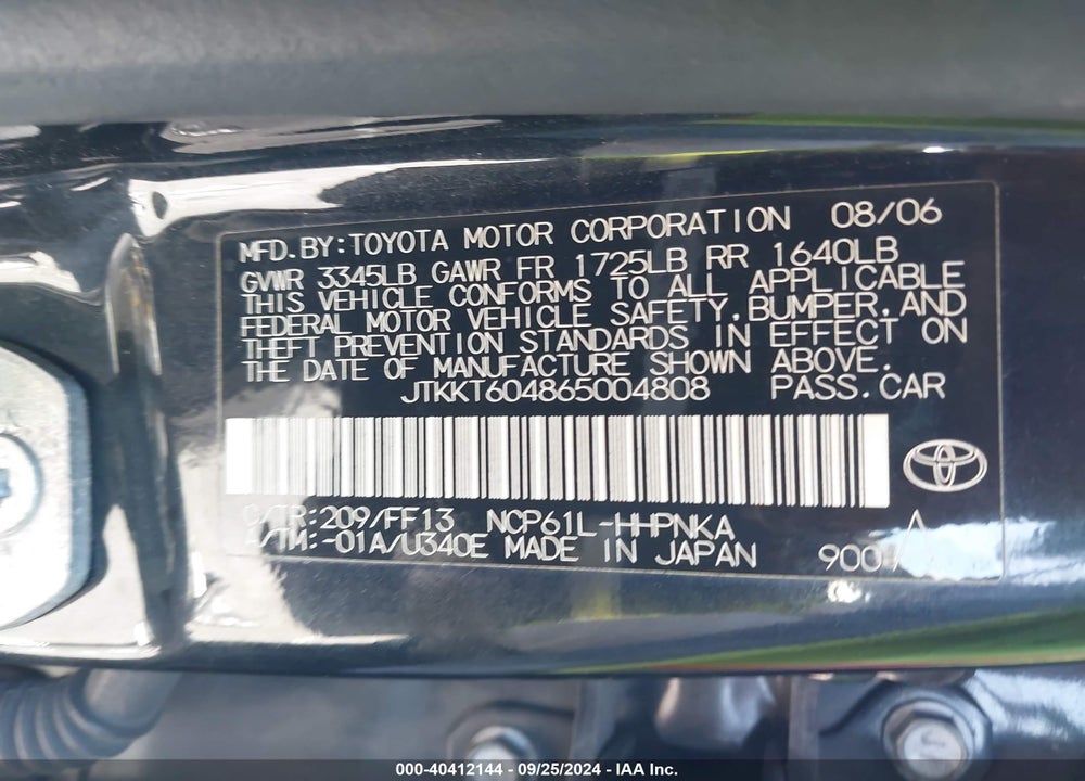 2006 SCION XA VIN: JTKKT604865004808