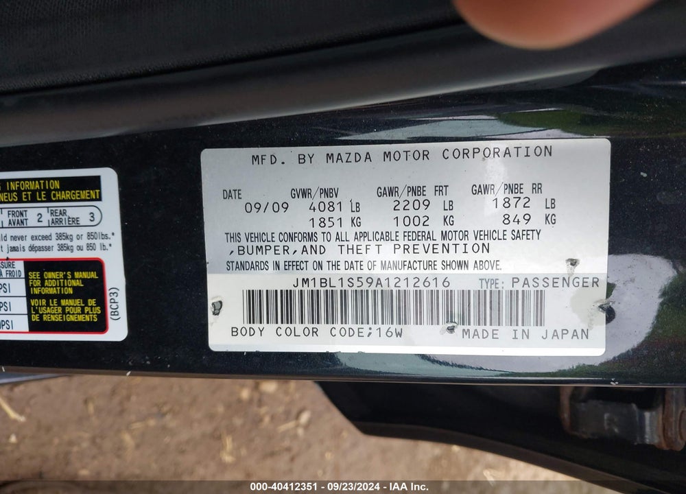 2010 MAZDA 3 S GRAND TOURING VIN: JM1BL1S59A1212616
