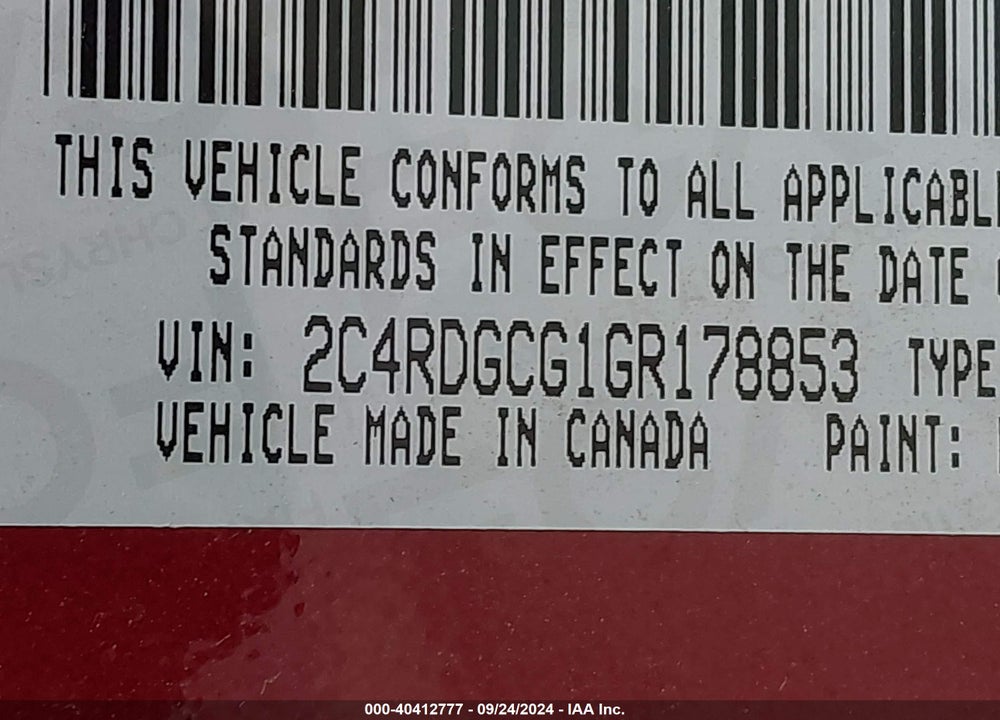2016 DODGE GRAND CARAVAN SXT VIN: 2C4RDGCG1GR178853