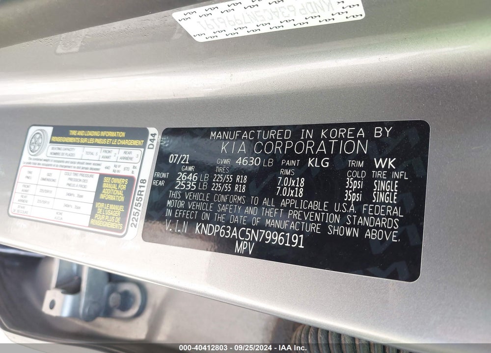 2022 KIA SPORTAGE NIGHTFALL EDITION VIN: KNDP63AC5N7996191